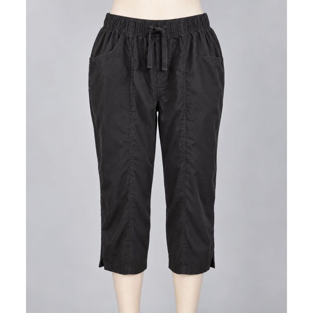 Lane Bryant 18W Black Mid-Calf Straight Leg Cropped Pants Cotton Lyocell
